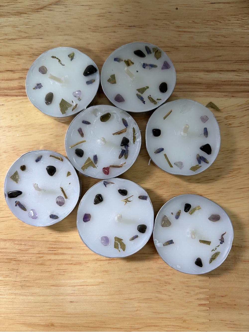 Handmade Intention Tea Light Candles for manifestation and gift for girls night